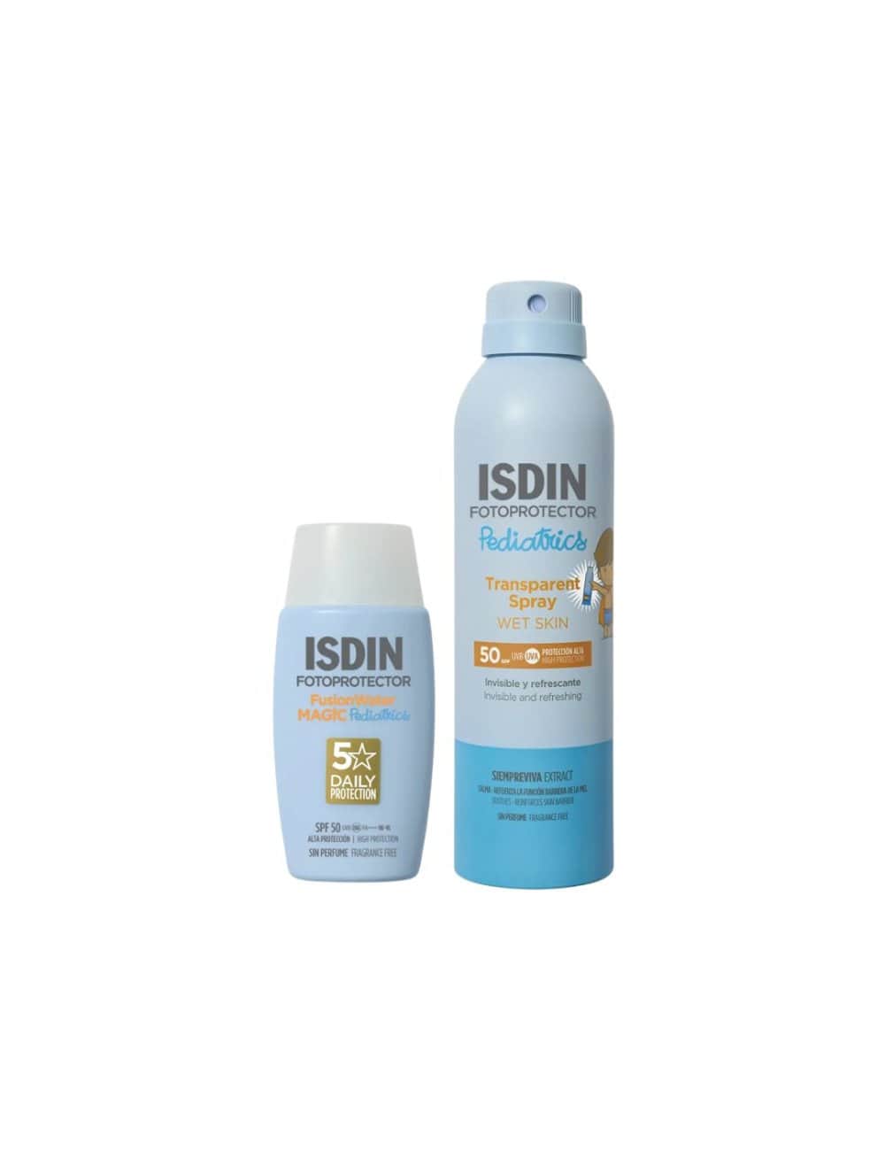 Isdin Pack Transparent Spray Pediatric 50ml + Fusionwater Magic Pediatric 50ml